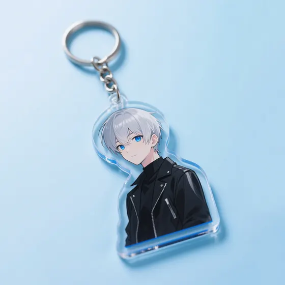 Anime Blue Acrylic Keychain