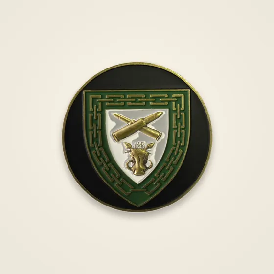 Bull & Crossed Bullets Shield Coin