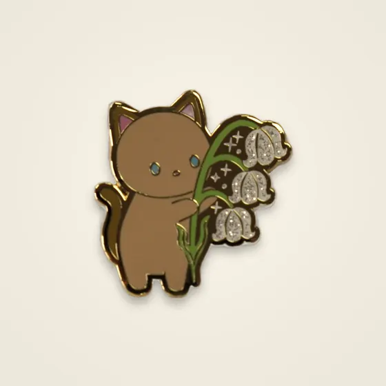 Lily Cat Glitter Pin