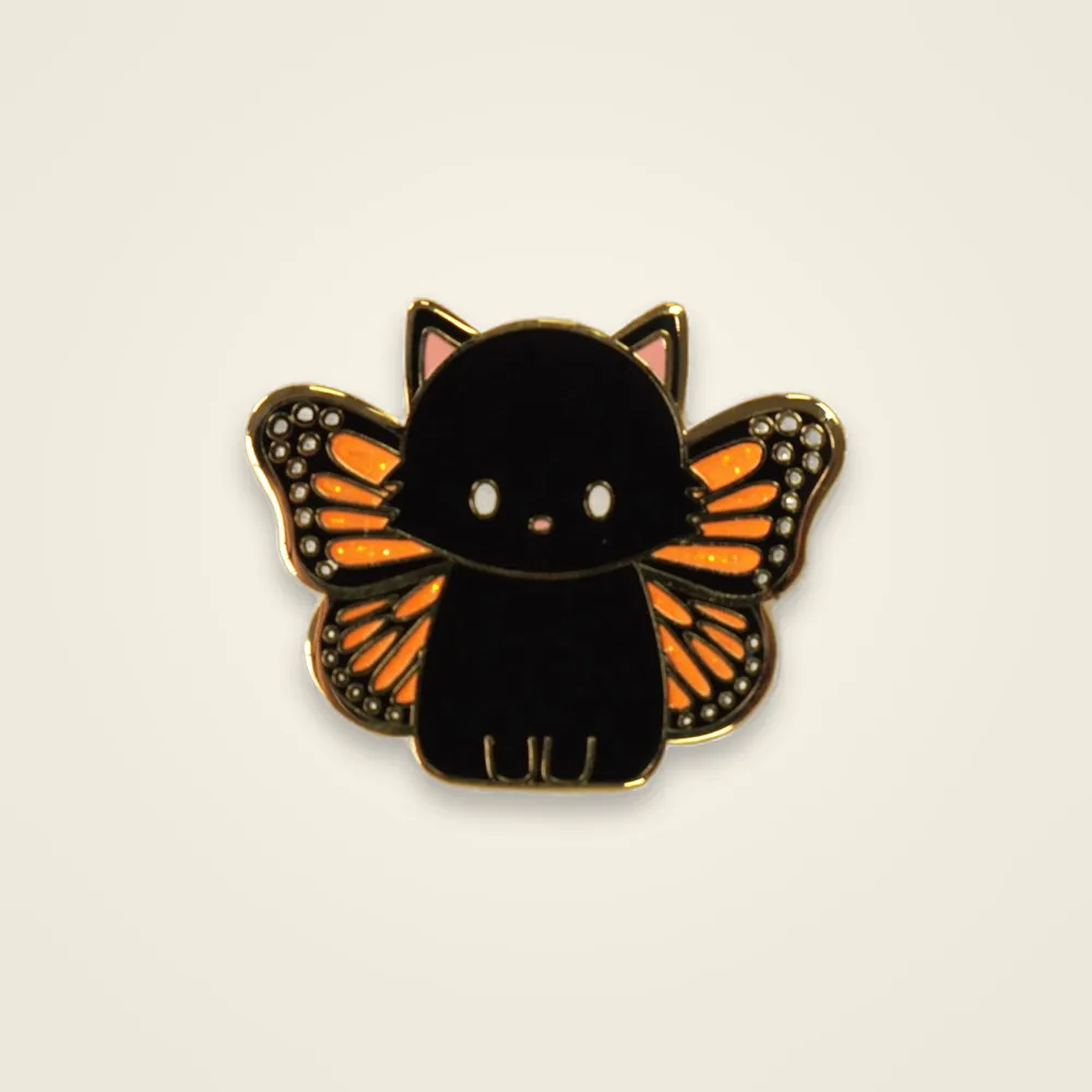 Butterfly Black Cat Pin