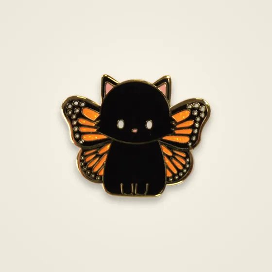 Butterfly Black Cat Pin