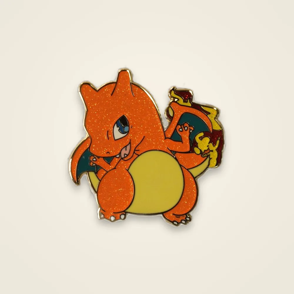 Flame Lizard Glitter Pin