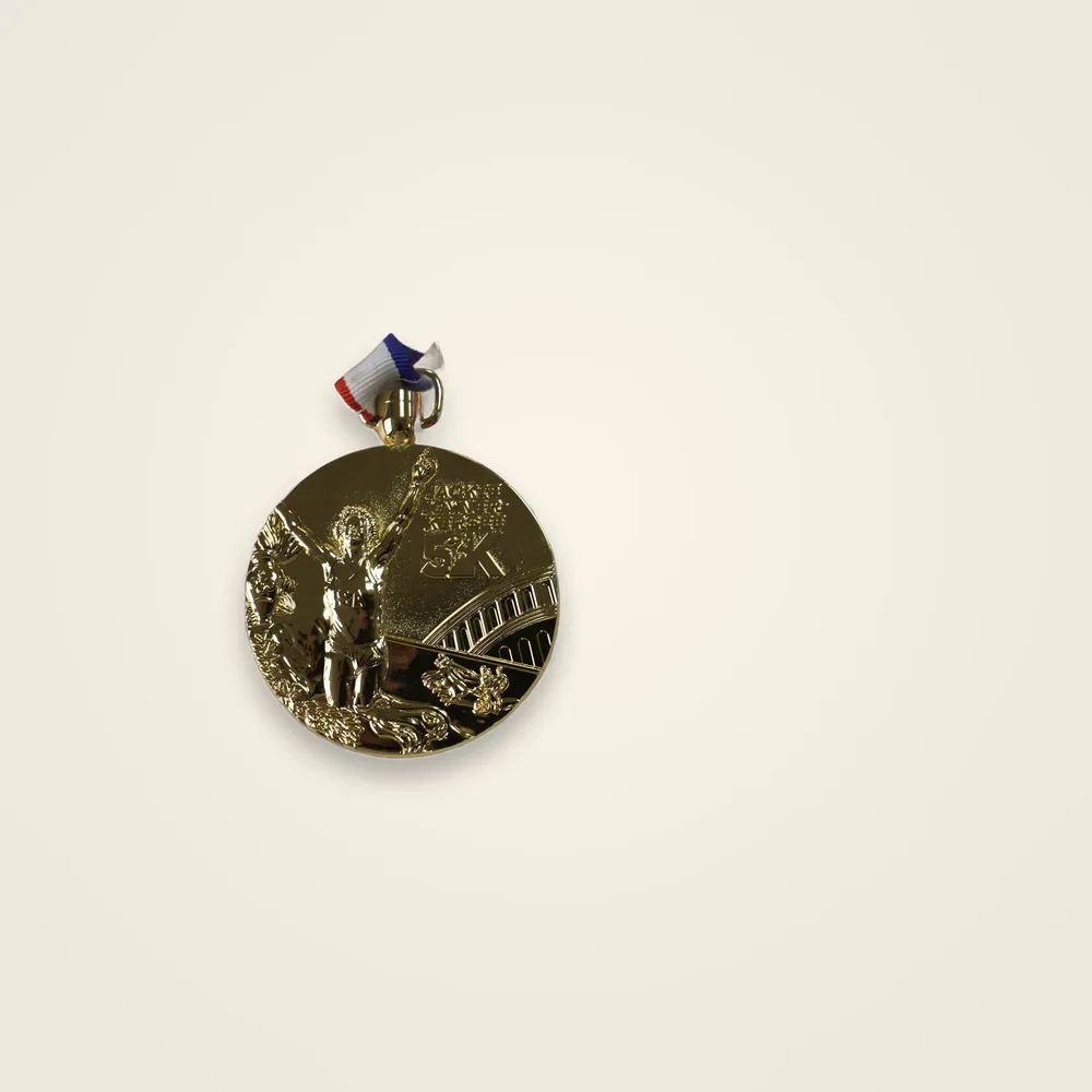 Gold 5K Medal with Ribbon — view 2