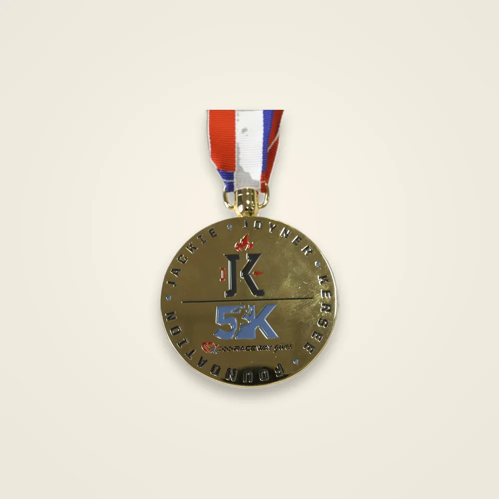 Gold 5K Medal with Ribbon