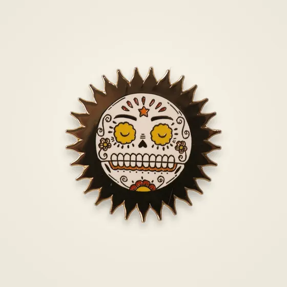 Sugar Skull Sunburst Pin