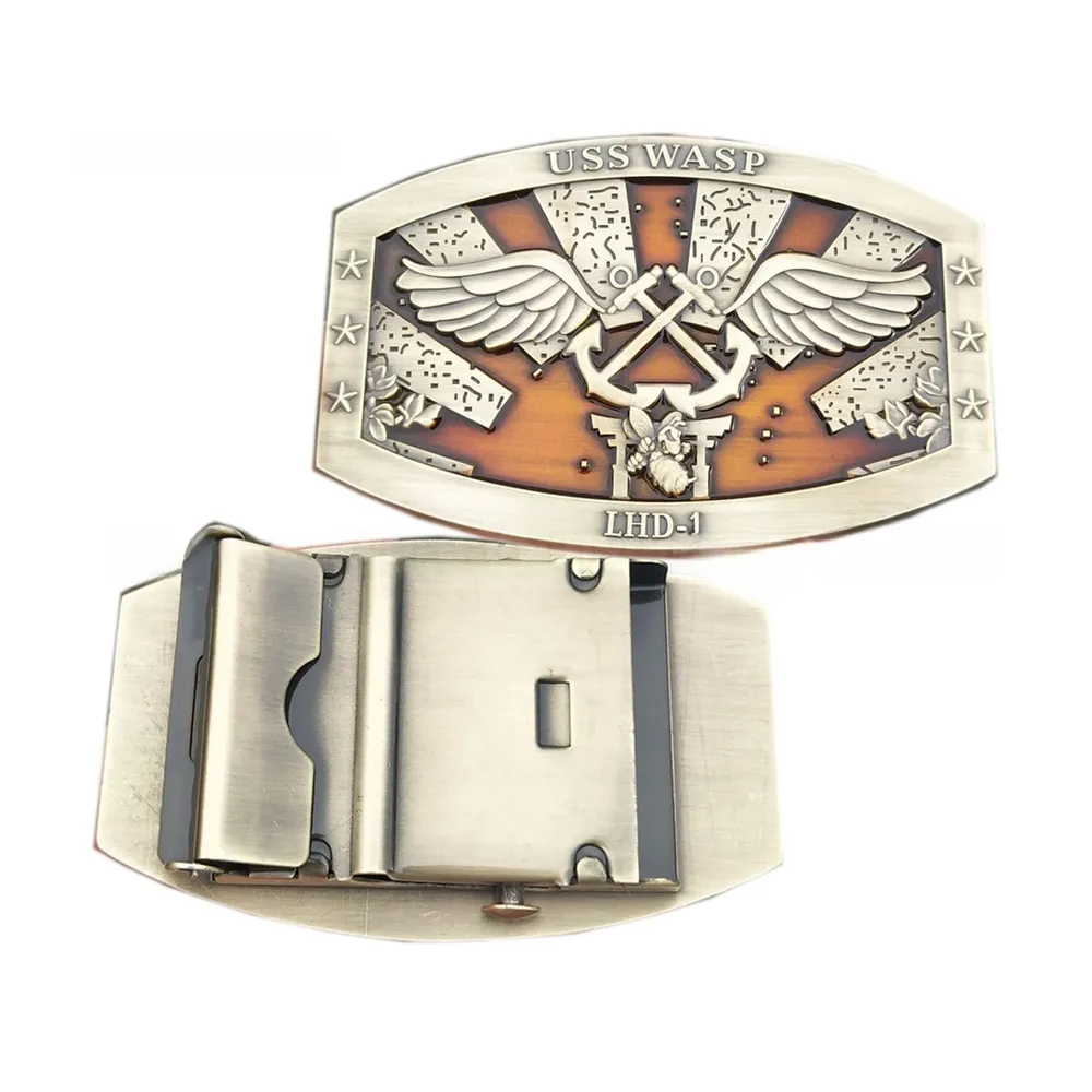 USS LHD-1 Web Belt Buckle — view 2