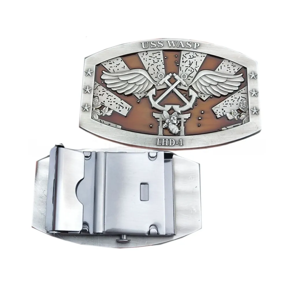 USS LHD-1 Web Belt Buckle — view 3
