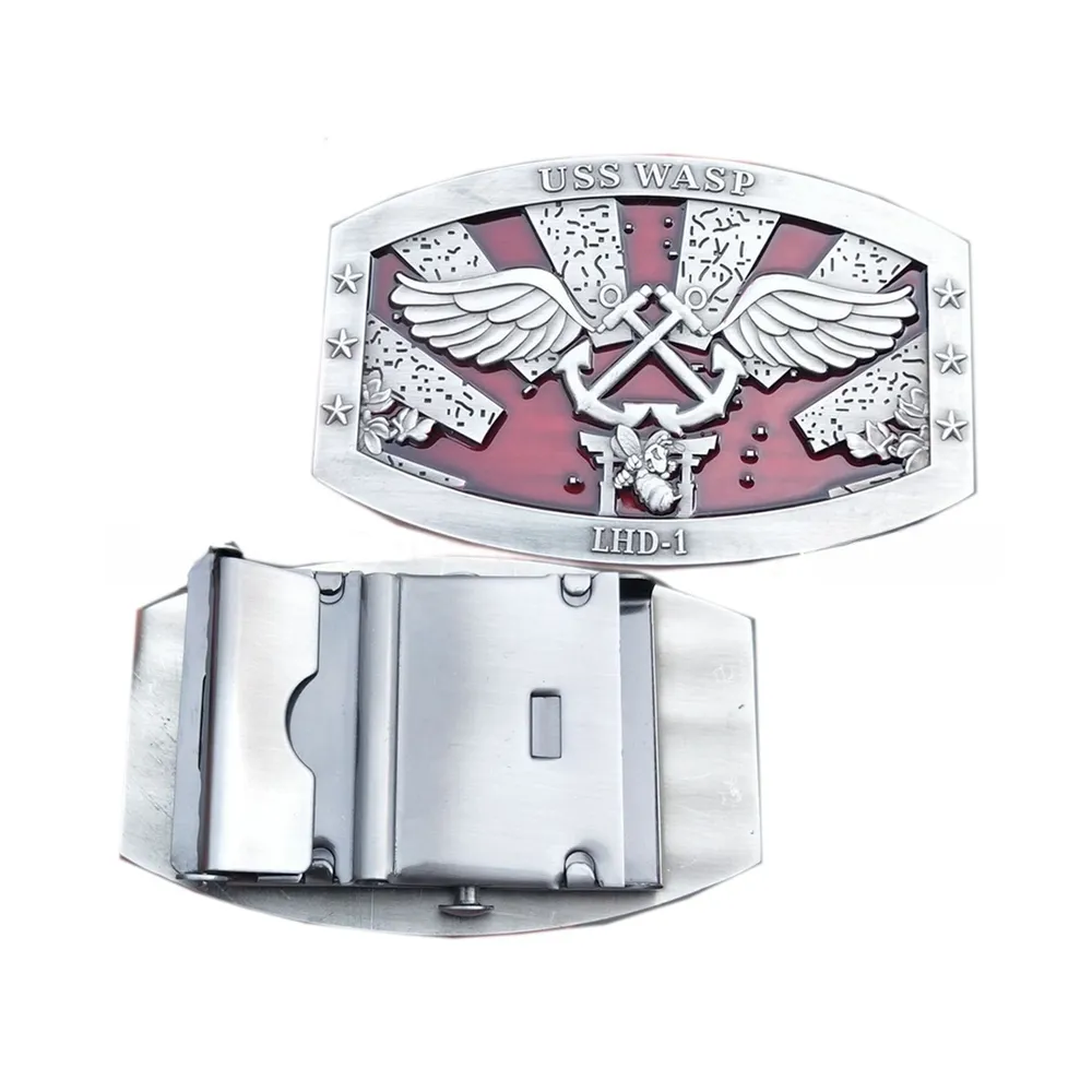 USS LHD-1 Web Belt Buckle — view 4
