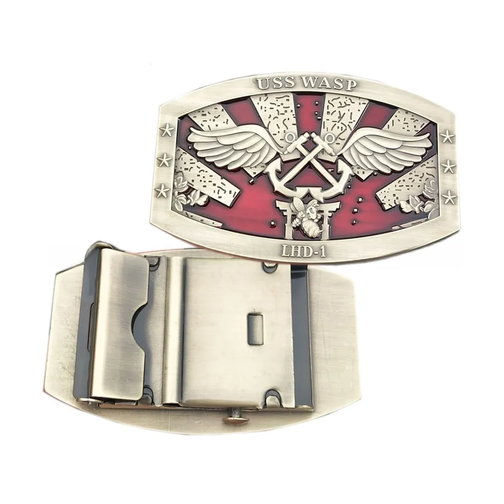 USS LHD-1 Web Belt Buckle — view 5