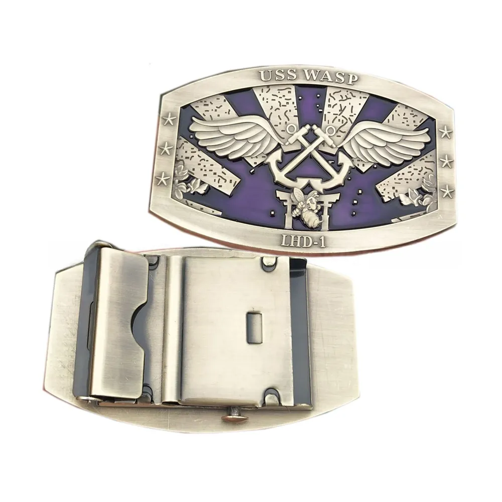 USS LHD-1 Web Belt Buckle — view 6